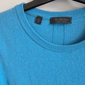 Saks Fifth Ave Cashmere EUC Vibrant Dopamine Turquoise Blue Sweater S